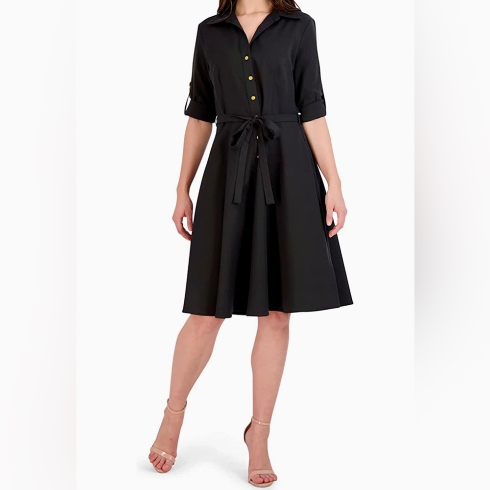 Black button up dress